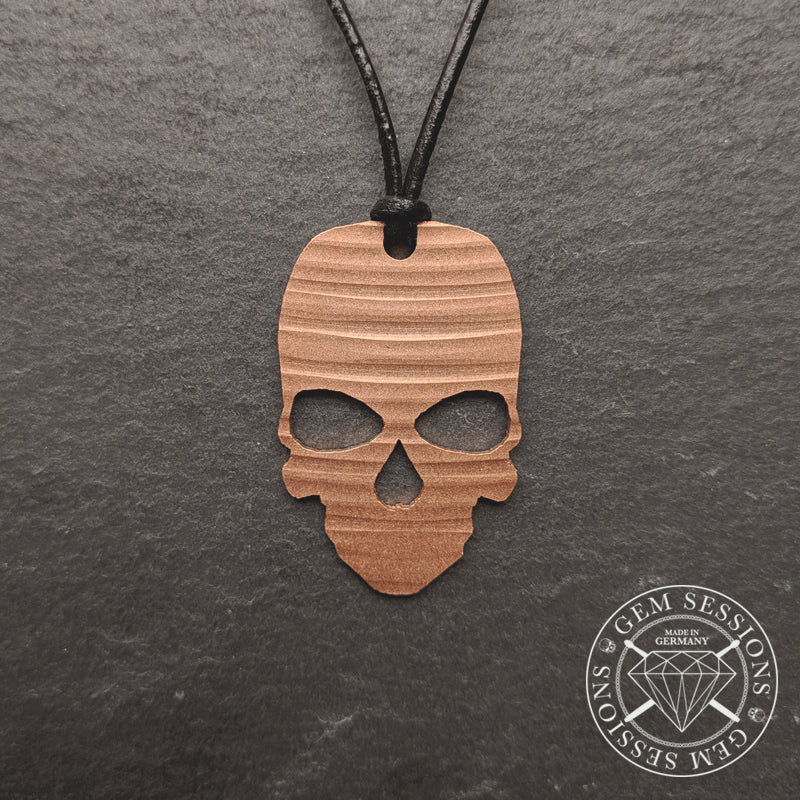Halskette "ALIENSKULL" aus Schlagzeugbecken (Tribal | Upcycling | Bronze)