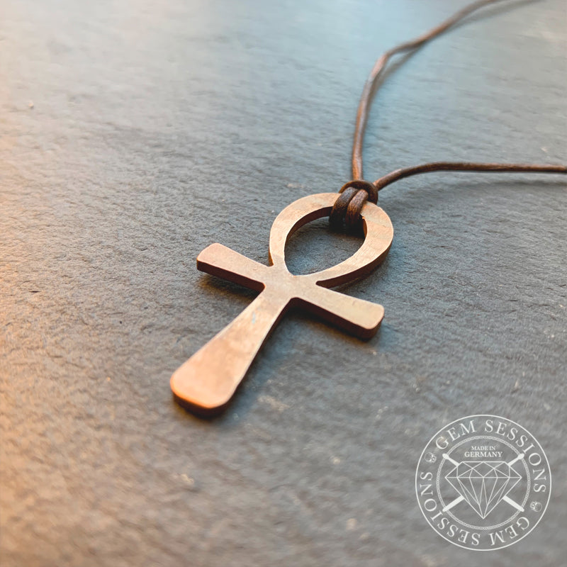Halskette "ANKH" aus Schlagzeugbecken (Pagan | Upcycling | Bronze)