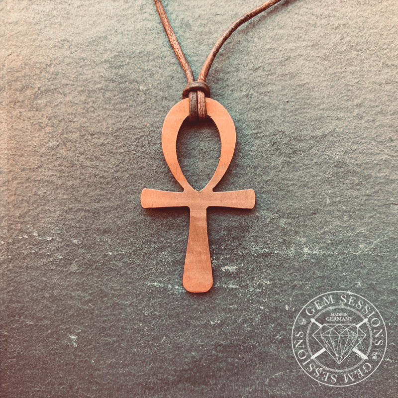 Halskette "ANKH" aus Schlagzeugbecken (Pagan | Upcycling | Bronze)