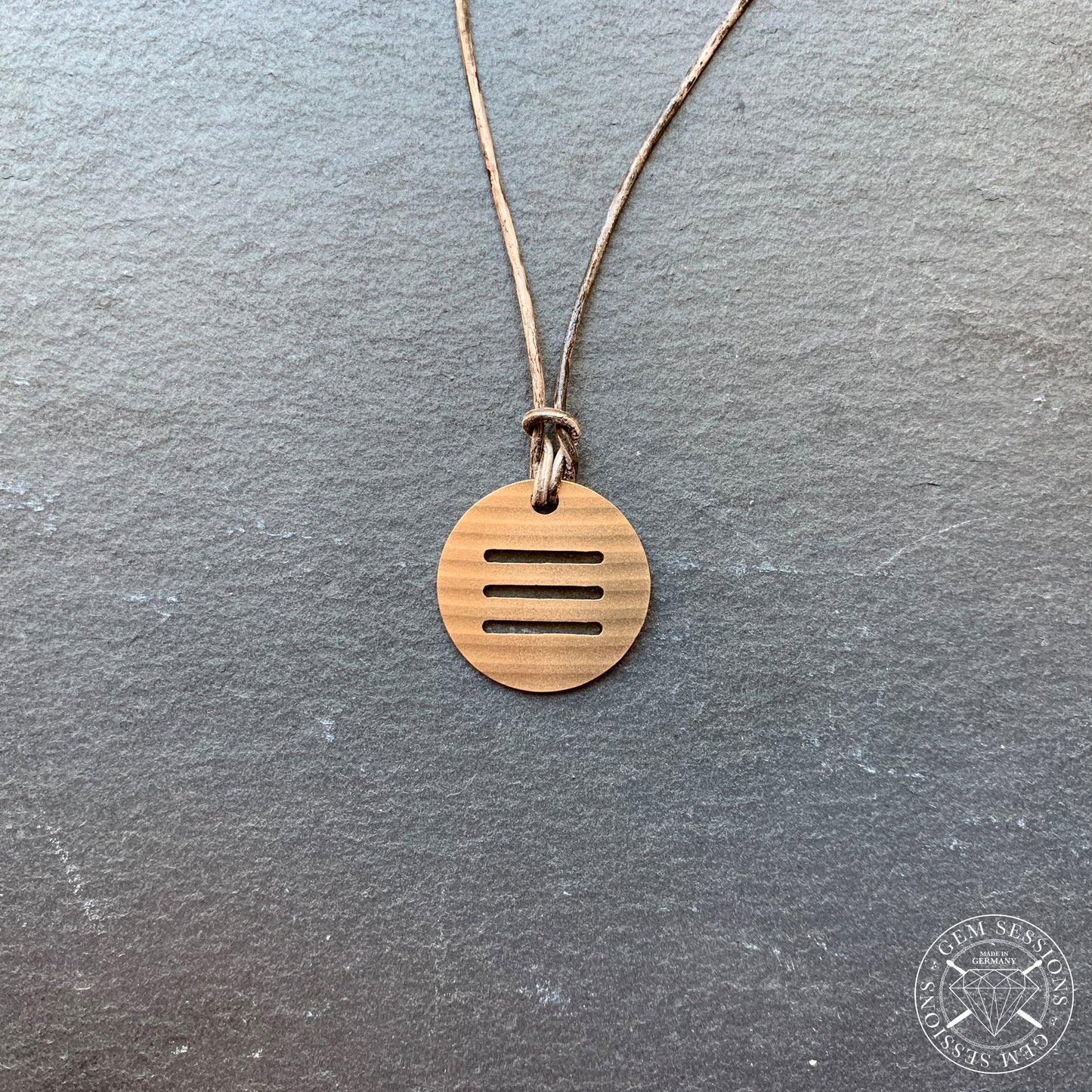Halskette "EARTH" aus Schlagzeugbecken (Vier Elemente | Upcycling | Bronze)