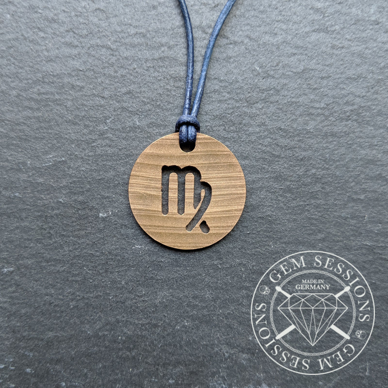 Halskette "VIRGO" aus Schlagzeugbecken (Sternzeichen| Upcycling | Bronze)