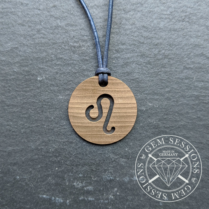 Halskette "LEO" aus Schlagzeugbecken (Sternzeichen | Upcycling | Bronze)