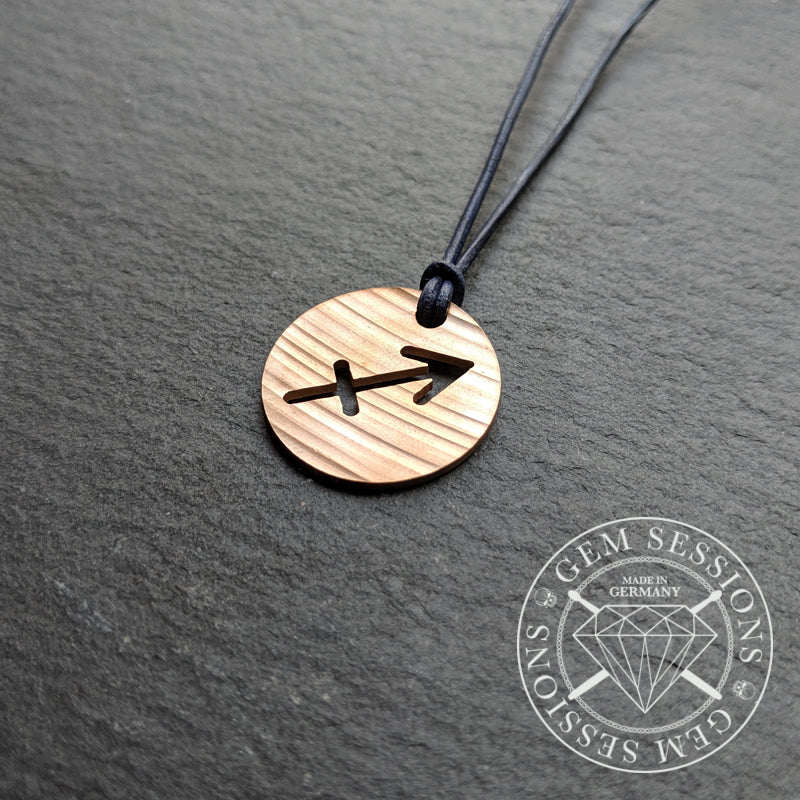 Halskette "SAGITTARIUS" aus Schlagzeugbecken (Sternzeichen | Upcycling | Bronze)