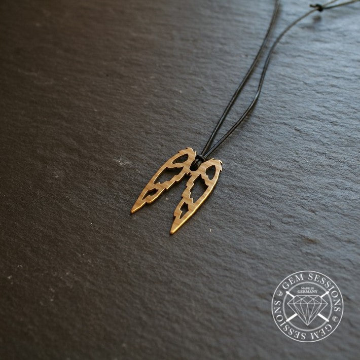 Halskette "WINGS" aus Schlagzeugbecken (Individuals | Upcycling | Bronze)