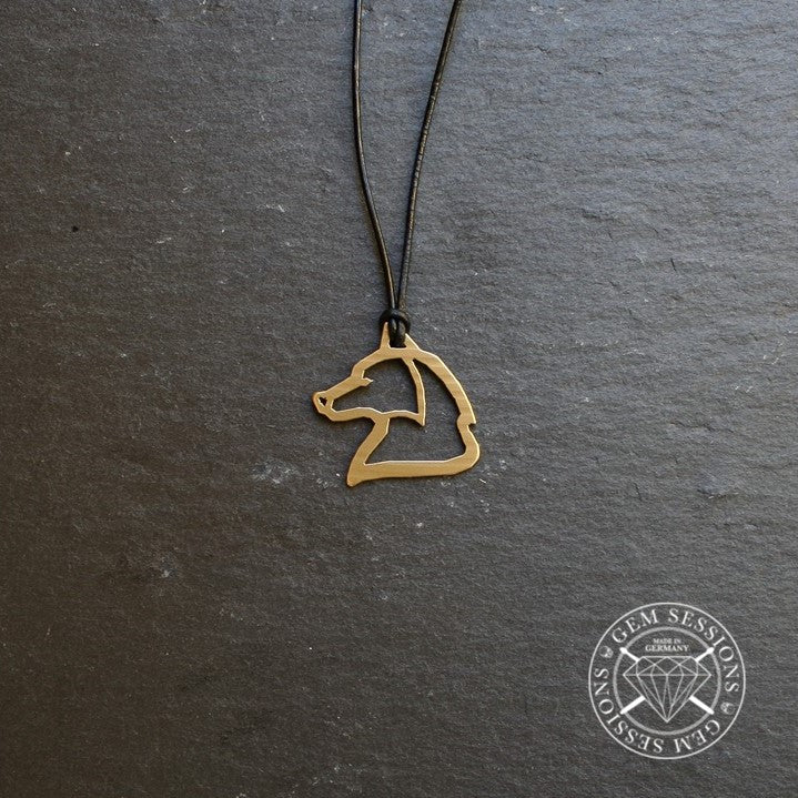 Halskette "WOLF" aus Schlagzeugbecken (Tribal | Upcycling | Bronze)